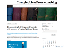 Tablet Screenshot of changinglivespress.wordpress.com