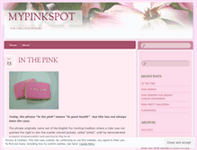 Tablet Screenshot of mypinkspot.wordpress.com