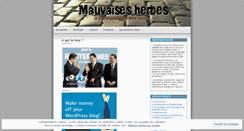 Desktop Screenshot of mauvaisesherbes.wordpress.com
