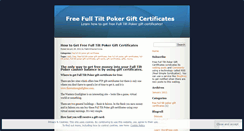 Desktop Screenshot of freefulltiltpokergiftcertificates.wordpress.com