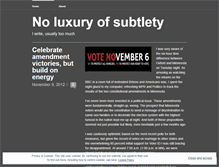 Tablet Screenshot of noluxuryofsubtlety.wordpress.com