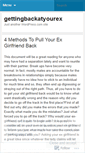 Mobile Screenshot of gettingbackatyourex.wordpress.com