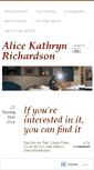Mobile Screenshot of alicekathrynrichardson.wordpress.com