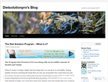 Tablet Screenshot of dietsolutionpro.wordpress.com