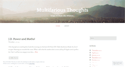 Desktop Screenshot of multifariousthoughts.wordpress.com