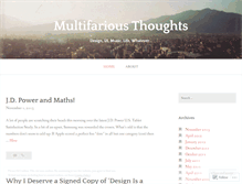 Tablet Screenshot of multifariousthoughts.wordpress.com