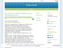 Tablet Screenshot of fresherworlds.wordpress.com