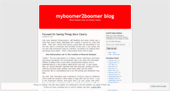Desktop Screenshot of myboomer2boomer.wordpress.com
