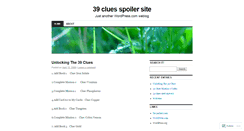 Desktop Screenshot of 39cluesspoiler.wordpress.com