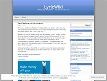 Tablet Screenshot of lyricwiki.wordpress.com