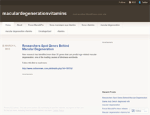 Tablet Screenshot of maculardegenerationvitamins.wordpress.com