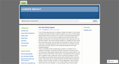 Desktop Screenshot of careerinsight.wordpress.com