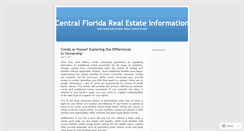 Desktop Screenshot of centralfloridarealestateinformation.wordpress.com