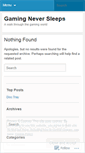 Mobile Screenshot of gamingneversleeps.wordpress.com