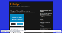 Desktop Screenshot of intbetpro.wordpress.com