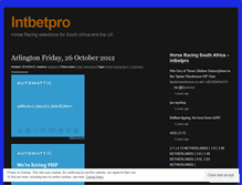 Tablet Screenshot of intbetpro.wordpress.com