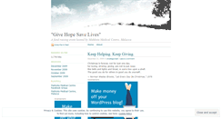 Desktop Screenshot of givehopesavelives.wordpress.com