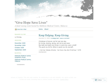 Tablet Screenshot of givehopesavelives.wordpress.com