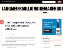 Tablet Screenshot of langmeiermillionairemakerguide.wordpress.com