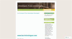 Desktop Screenshot of chroniquedunecriminologue.wordpress.com