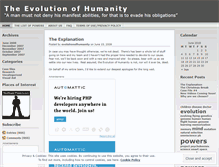 Tablet Screenshot of evolutionofhumanity.wordpress.com