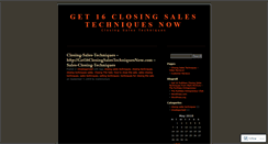 Desktop Screenshot of closingsalestechniques.wordpress.com