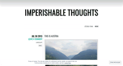 Desktop Screenshot of imperishablethoughts.wordpress.com