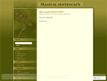 Tablet Screenshot of magicalsentences.wordpress.com