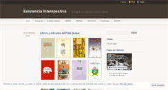 Desktop Screenshot of existenciaintempestiva.wordpress.com