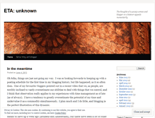 Tablet Screenshot of etaunknown.wordpress.com