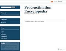 Tablet Screenshot of procrastinationencyclopedia.wordpress.com