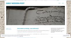 Desktop Screenshot of earlymodernpost.wordpress.com