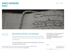 Tablet Screenshot of earlymodernpost.wordpress.com