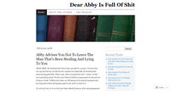 Desktop Screenshot of dearabbyisfullofshit.wordpress.com