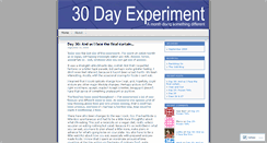 Desktop Screenshot of 30dayexperiment.wordpress.com