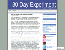 Tablet Screenshot of 30dayexperiment.wordpress.com