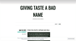 Desktop Screenshot of givingtasteabadname.wordpress.com