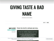 Tablet Screenshot of givingtasteabadname.wordpress.com