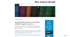 Desktop Screenshot of biselahoreresult.wordpress.com
