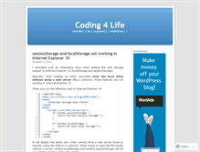 Tablet Screenshot of coding4life.wordpress.com