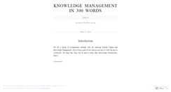 Desktop Screenshot of knowledgemanagementin300words.wordpress.com