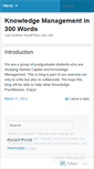 Mobile Screenshot of knowledgemanagementin300words.wordpress.com
