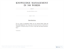 Tablet Screenshot of knowledgemanagementin300words.wordpress.com