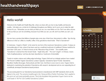 Tablet Screenshot of healthandwealthpays.wordpress.com