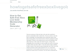 Tablet Screenshot of howtogetsafefreexboxlivegoldmembershipcode.wordpress.com