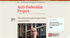 Desktop Screenshot of antifederalistideology.wordpress.com