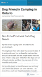 Mobile Screenshot of dogfriendlycampingontario.wordpress.com