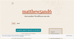 Desktop Screenshot of matthew5and6.wordpress.com