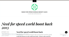 Desktop Screenshot of needforspeedworldhack.wordpress.com