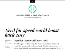 Tablet Screenshot of needforspeedworldhack.wordpress.com